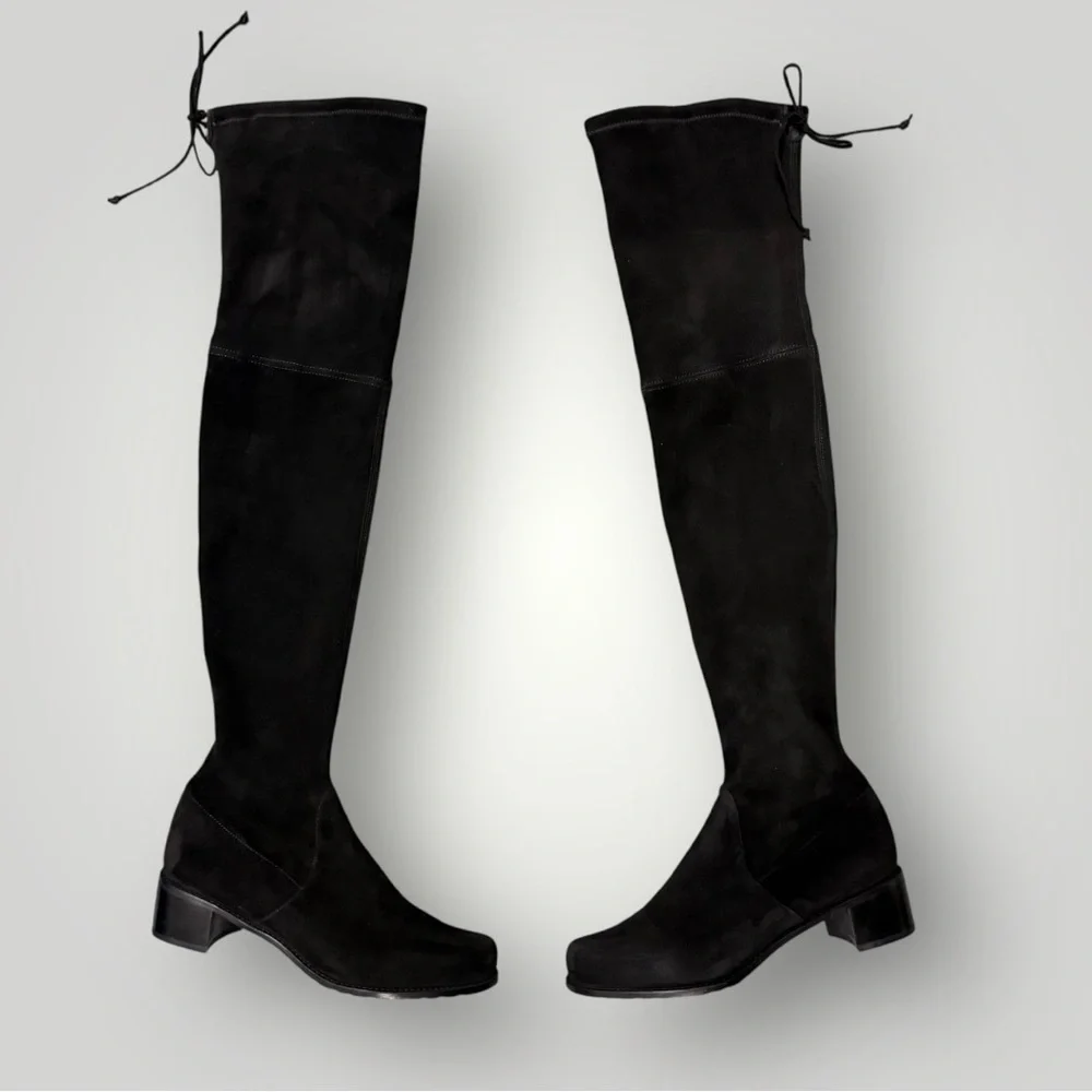 Stuart Weitzman Midland Suede Leather Over-The-Knee Heels Tall Boots‎ Sz 9.5